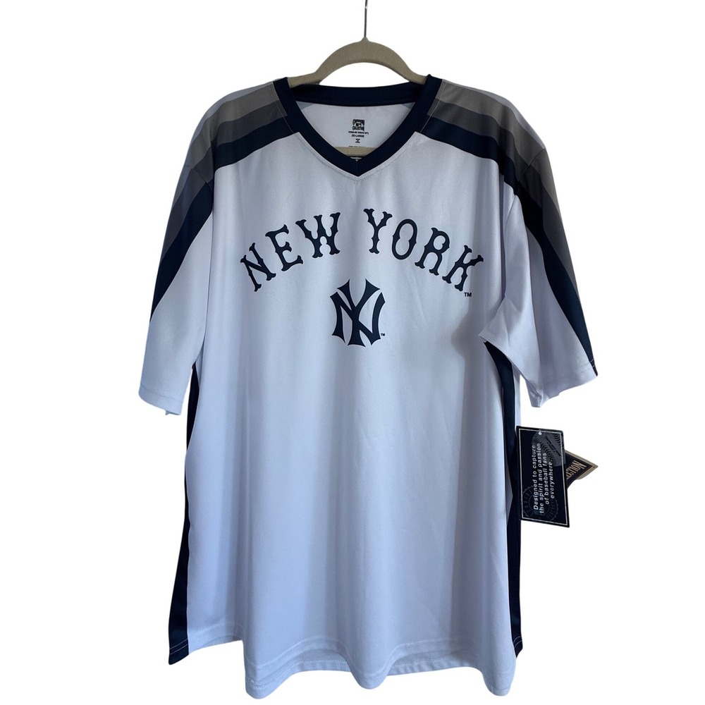 True Fan Cooperstown Collection‎ New York Yankees V-Neck Jersey Mens 2XL NWT